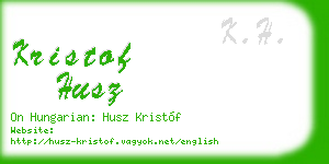 kristof husz business card