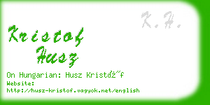 kristof husz business card